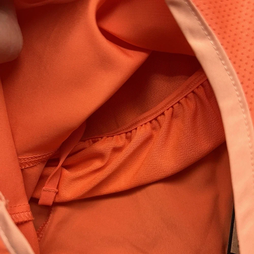 Nike Womens Size S Orange Dri Fit Tempo Mid Rise Brief Athletic Shorts